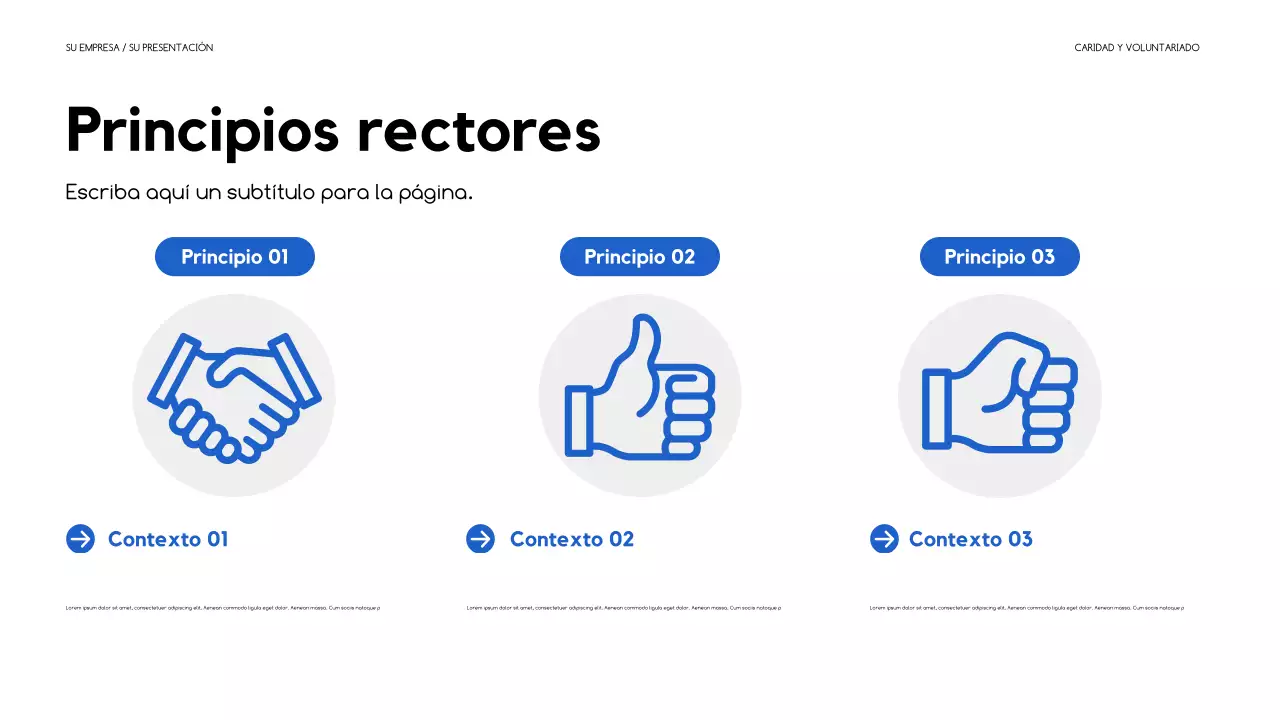 Presentación moderna de recaudación de fondos en azul