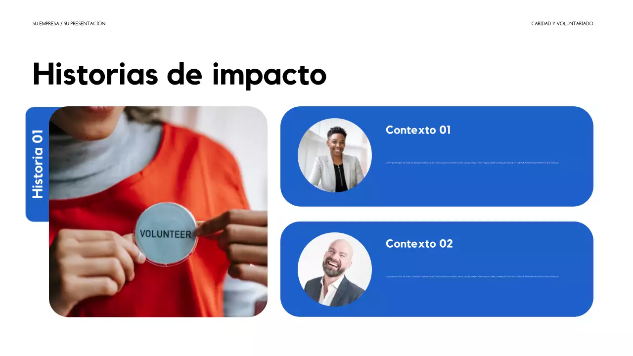 Presentación moderna de recaudación de fondos en azul