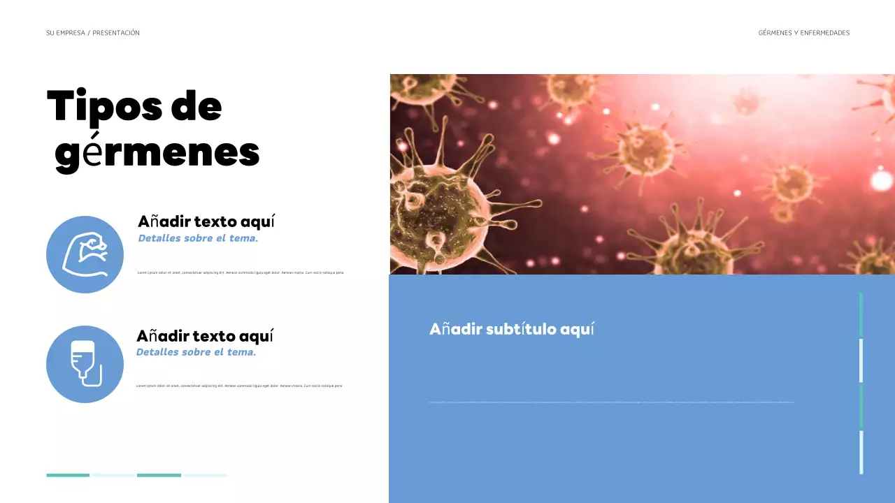 Presentación de salud moderna en verde azulado