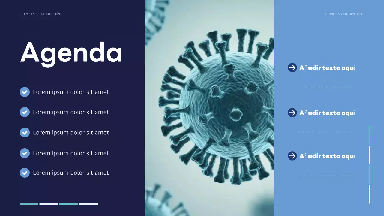 Presentación de salud moderna en verde azulado