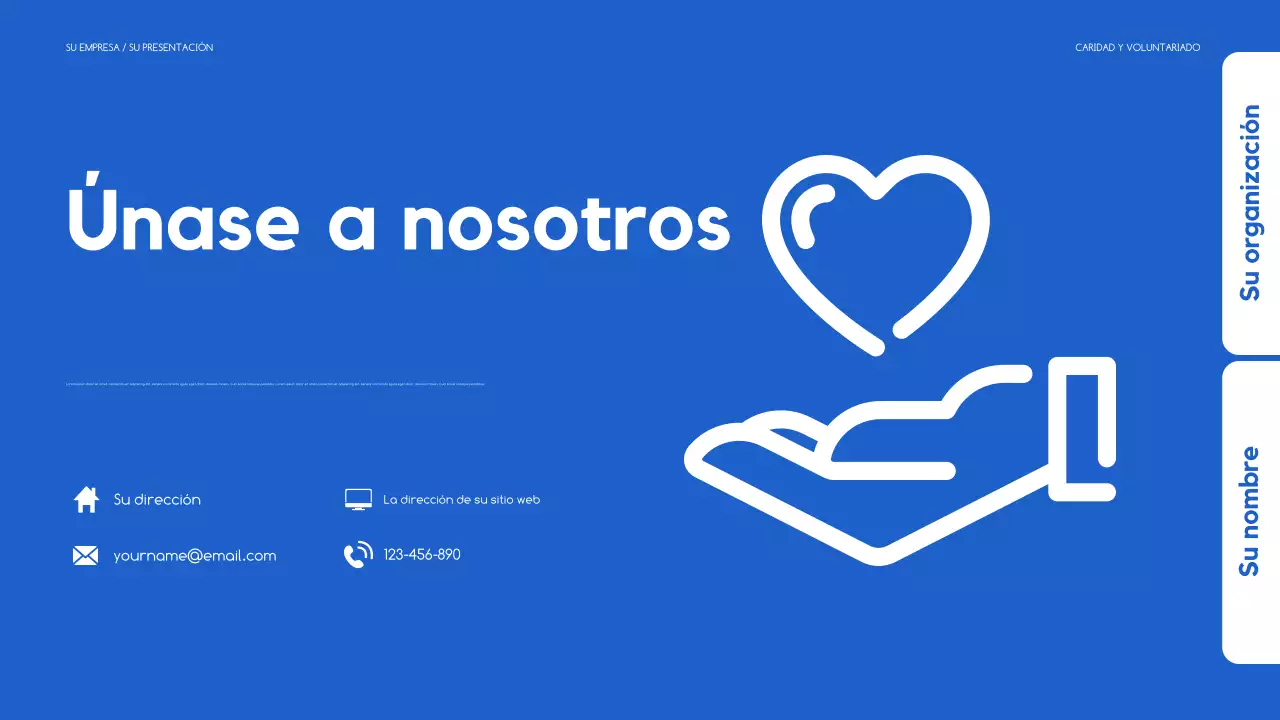 Presentación moderna de recaudación de fondos en azul