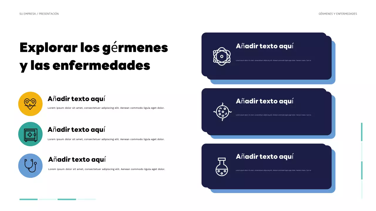 Presentación de salud moderna en verde azulado