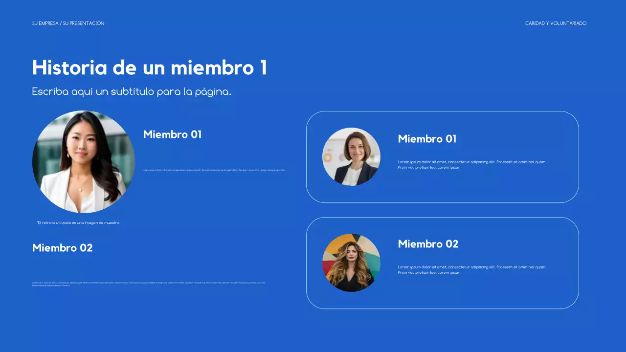 Presentación moderna de recaudación de fondos en azul