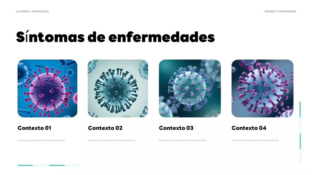 Presentación de salud moderna en verde azulado