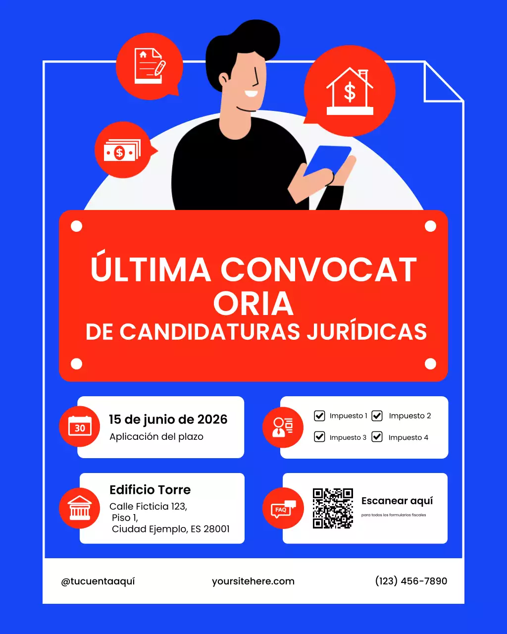 Aviso de solicitud de impuestos amarillos y negros: publicación de Instagram