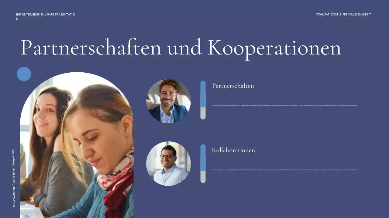 blaue moderne Fundraising-Präsentation