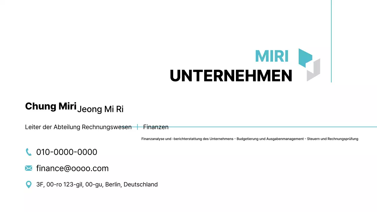 Himmelblaue Visitenkarte mit einfachem Design