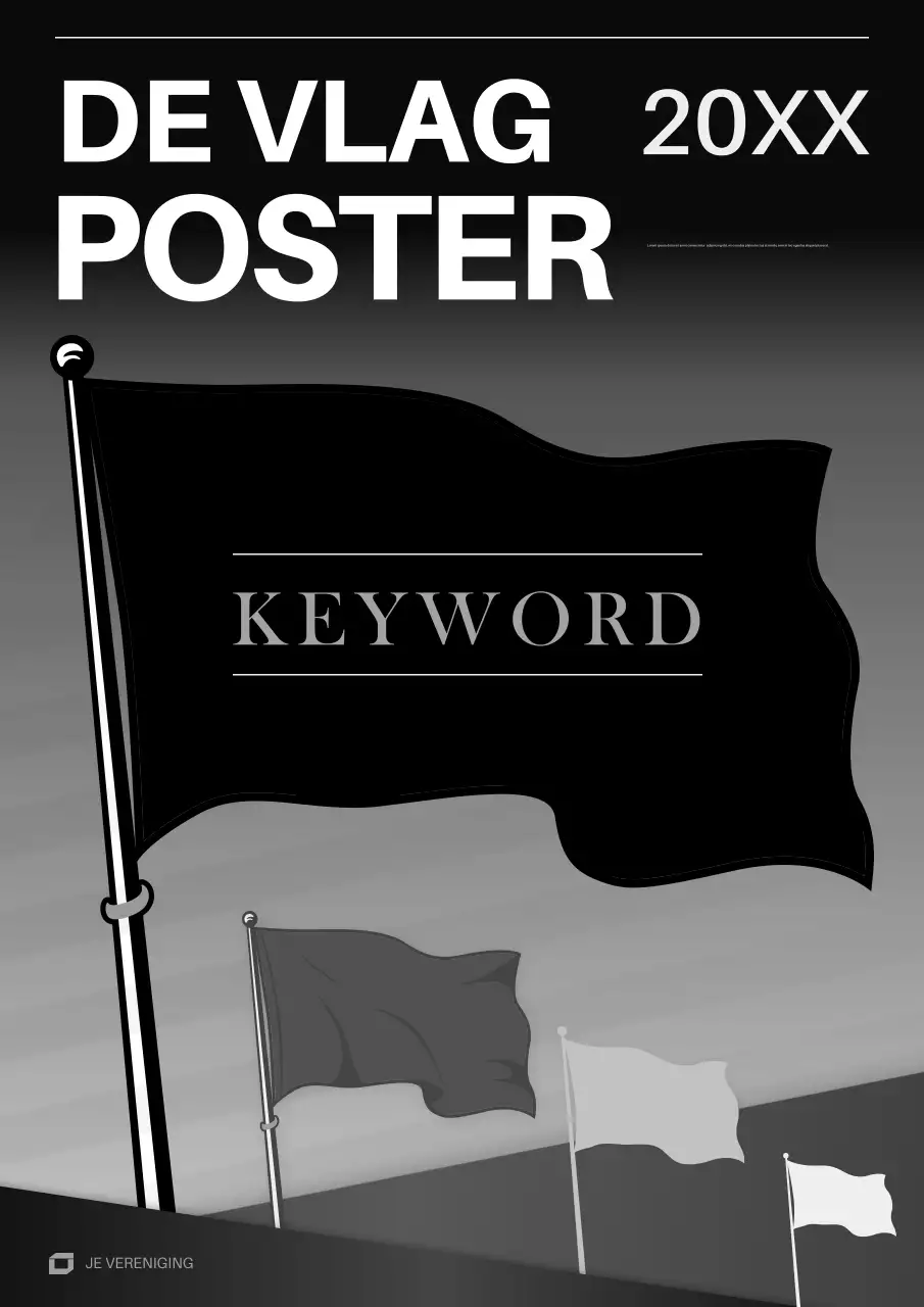 Zwarte professionele vlag advertentie poster