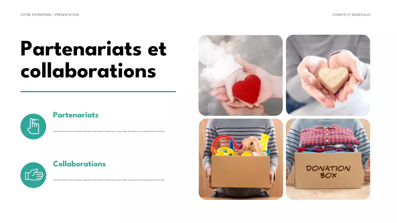 présentation caritative minimaliste à la menthe