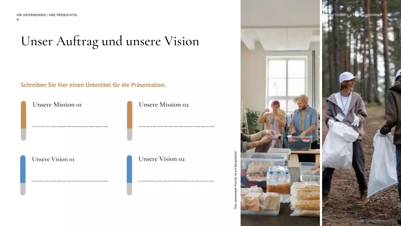 blaue moderne Fundraising-Präsentation