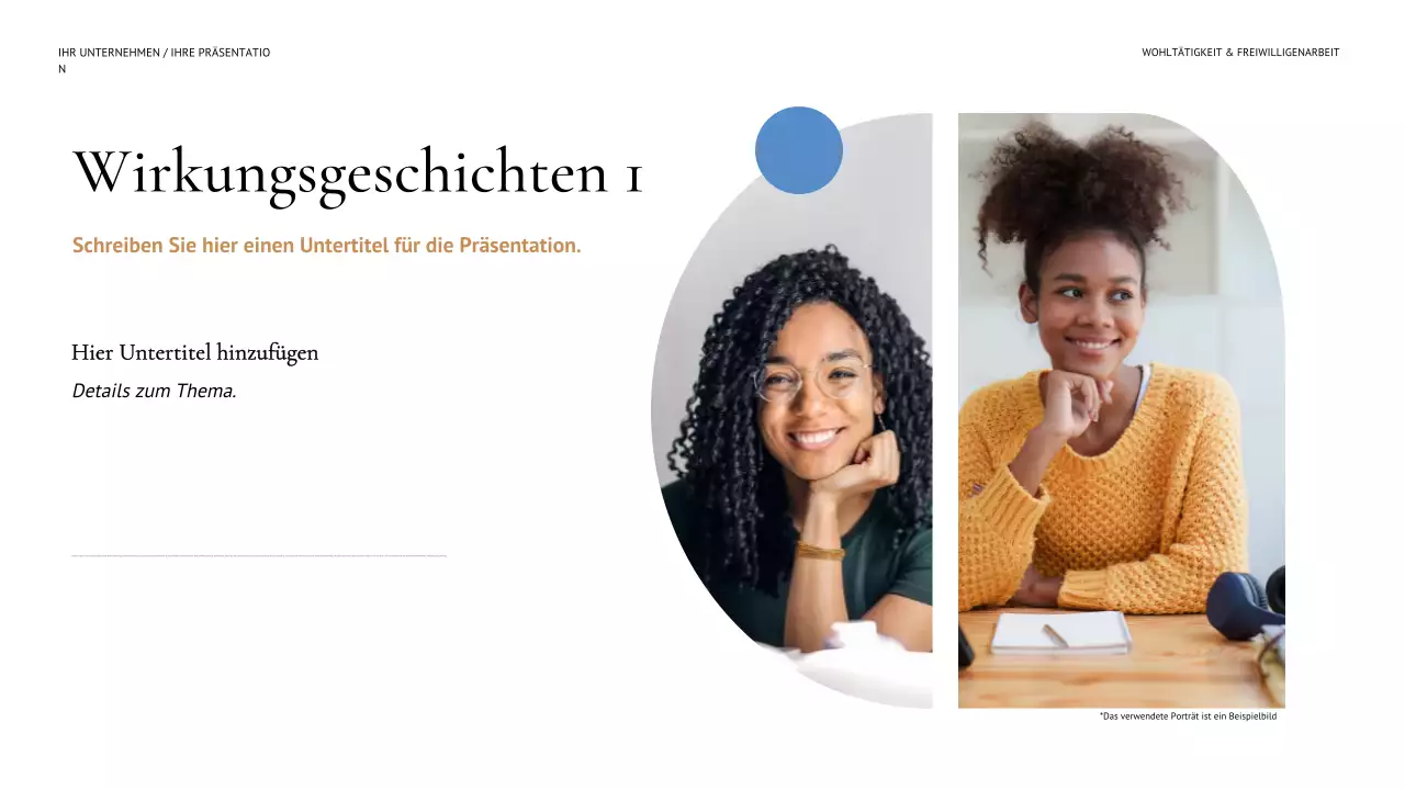 blaue moderne Fundraising-Präsentation