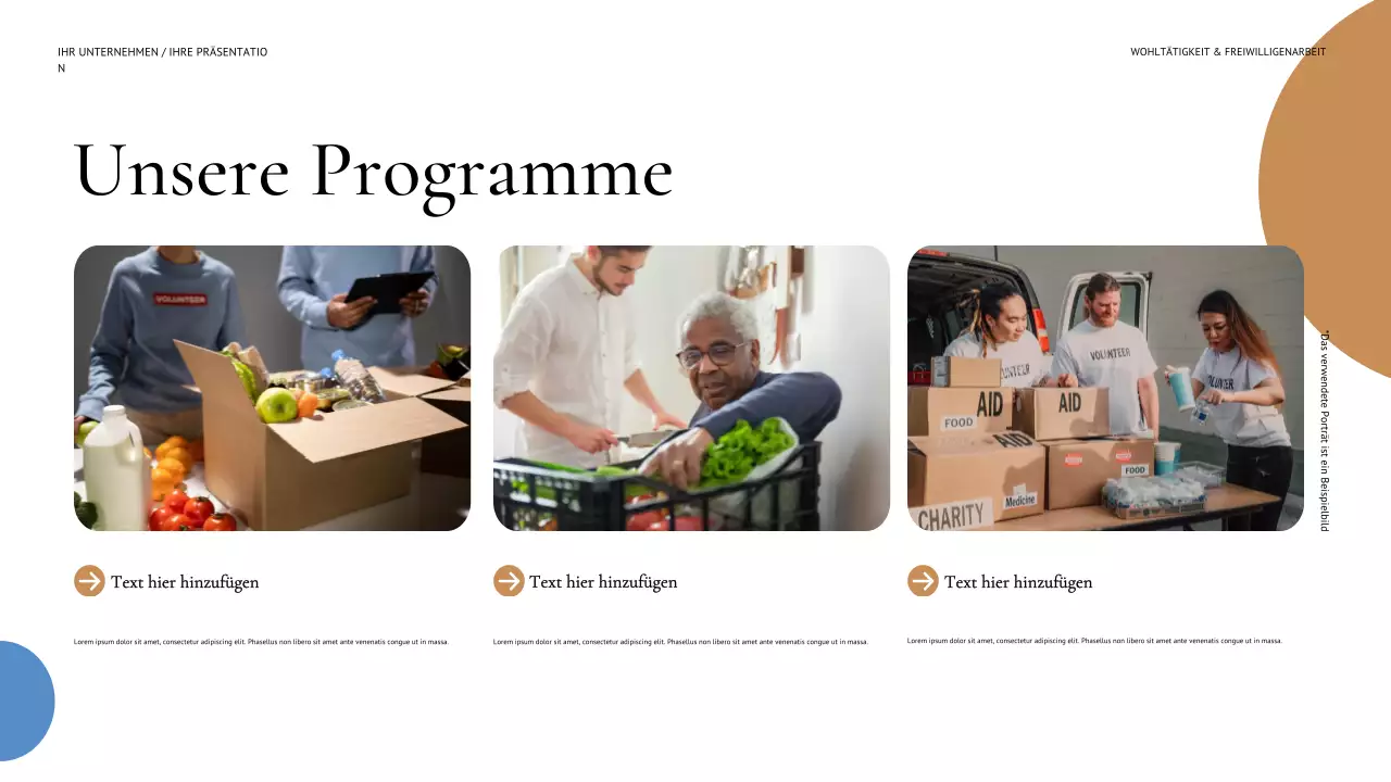 blaue moderne Fundraising-Präsentation