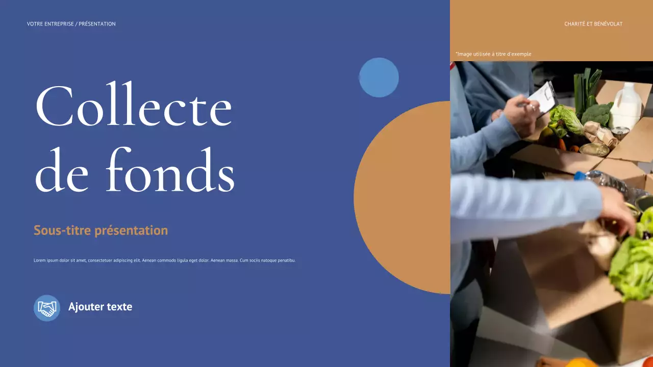 présentation de collecte de fonds moderne et bleue