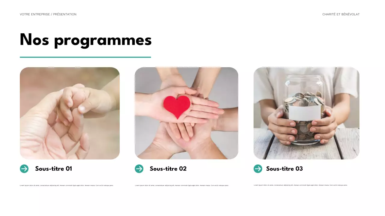 présentation caritative minimaliste à la menthe