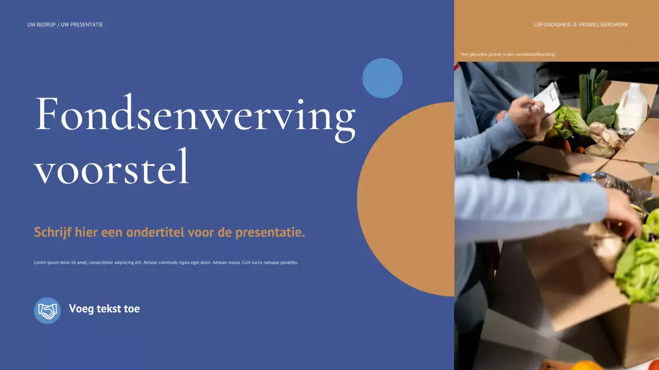 blauwe moderne fondsenwervingspresentatie