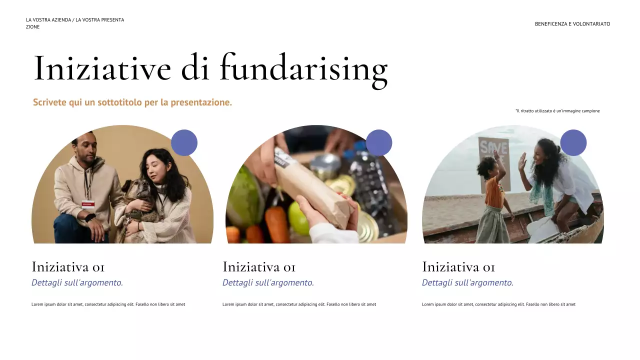 presentazione di raccolta fondi moderna blu