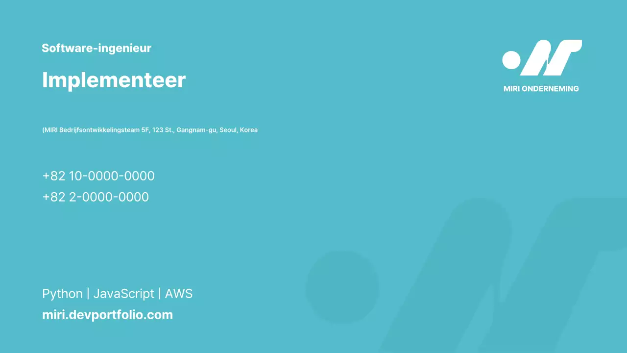 Visitekaartje in hemelsblauw eenvoudig ontwerp