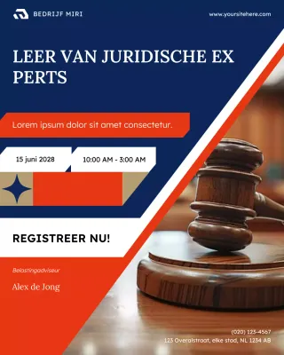 teal modern juridisch evenement aankondiging social media post