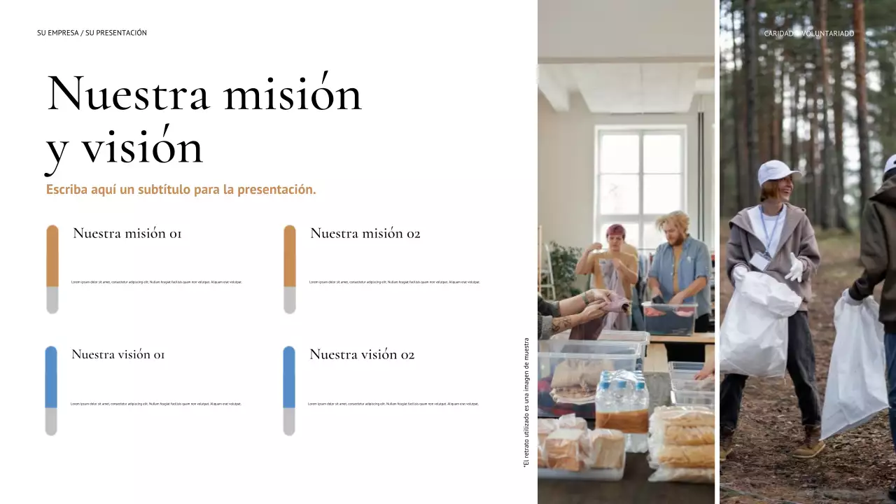 Presentación moderna de recaudación de fondos en azul