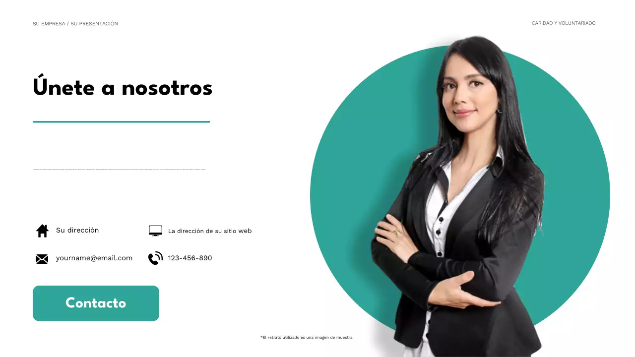 Presentación benéfica minimalista de menta