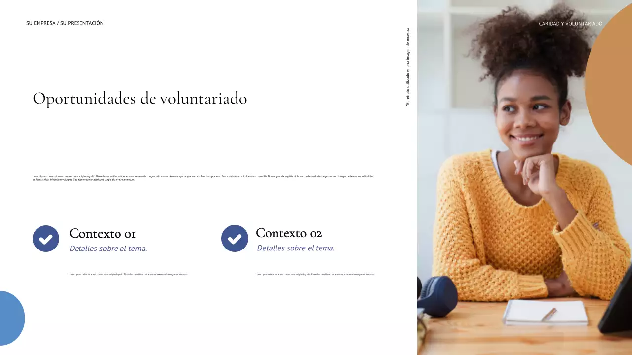 Presentación moderna de recaudación de fondos en azul