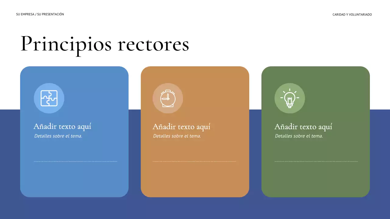 Presentación moderna de recaudación de fondos en azul