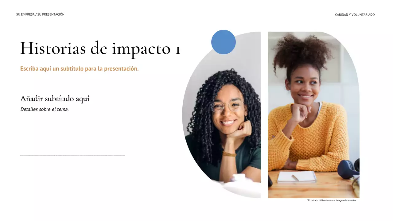 Presentación moderna de recaudación de fondos en azul