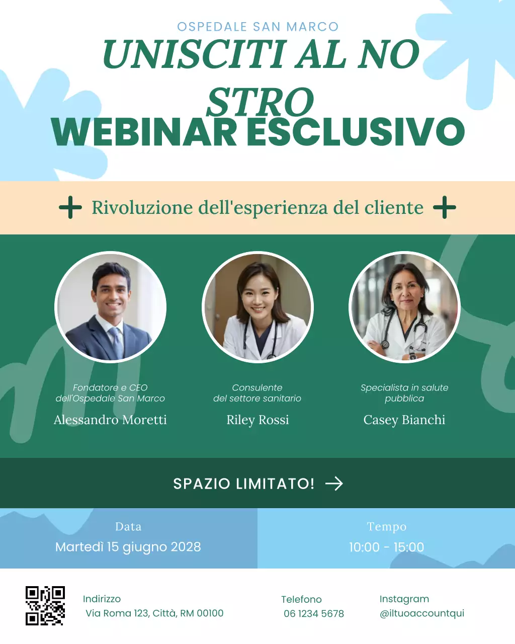 webinar sulla sanità moderna verde post sui social media