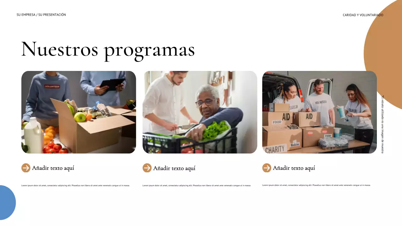 Presentación moderna de recaudación de fondos en azul