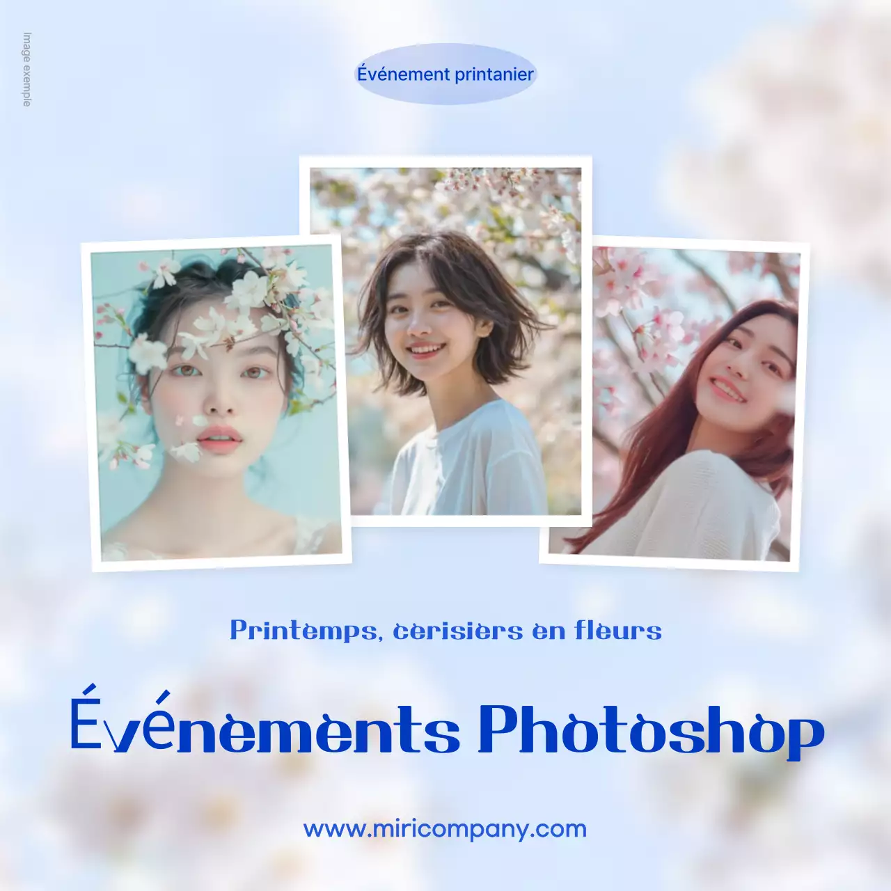 Promotion d'événements modernes bleu ciel