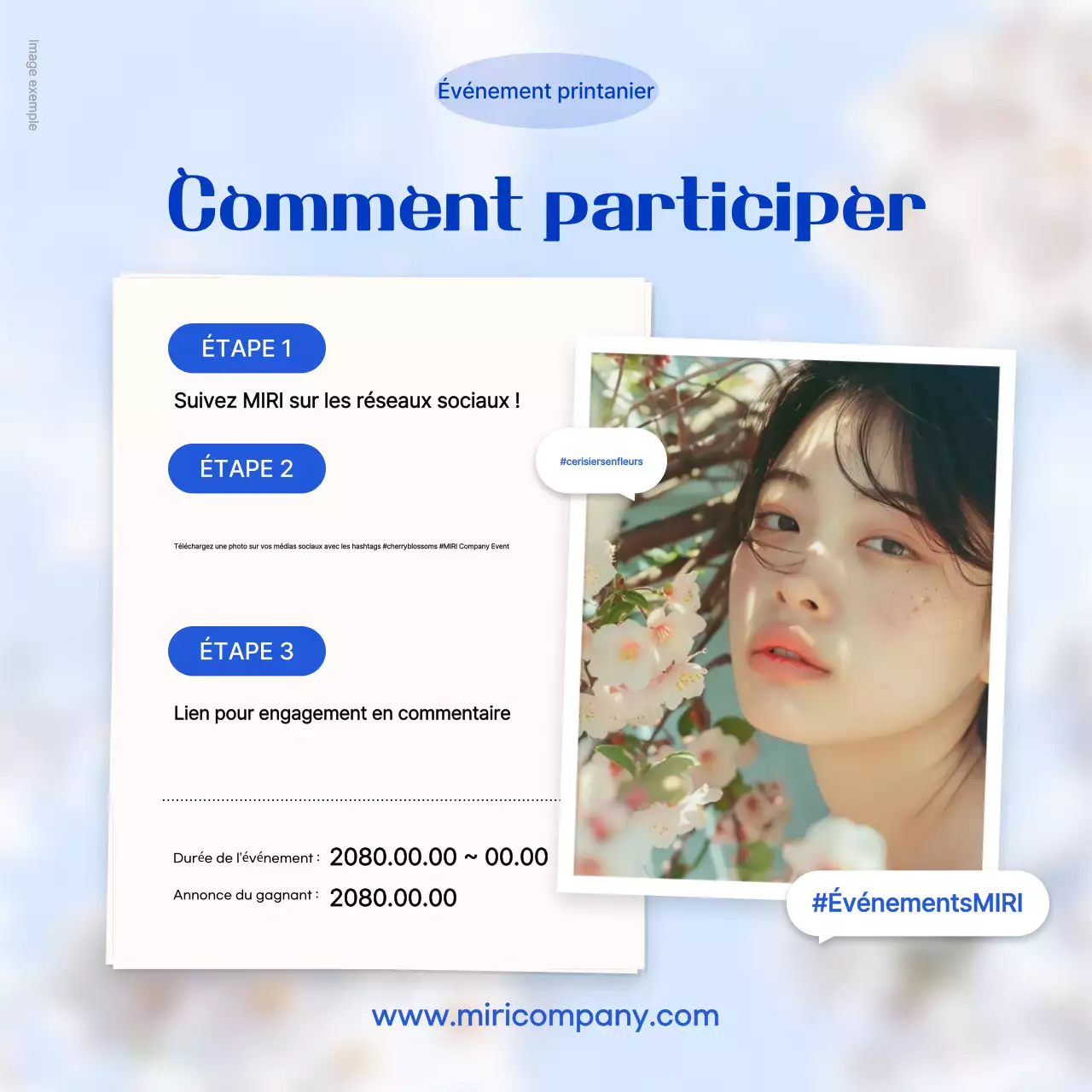 Promotion d'événements modernes bleu ciel