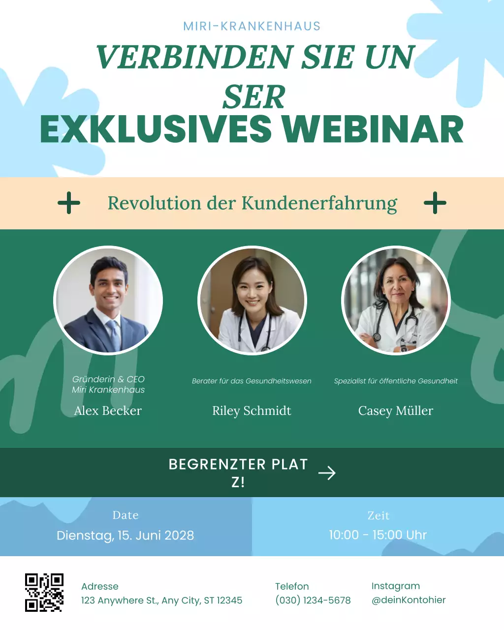 Social-Media-Beitrag zum Webinar „Grünes modernes Gesundheitswesen“