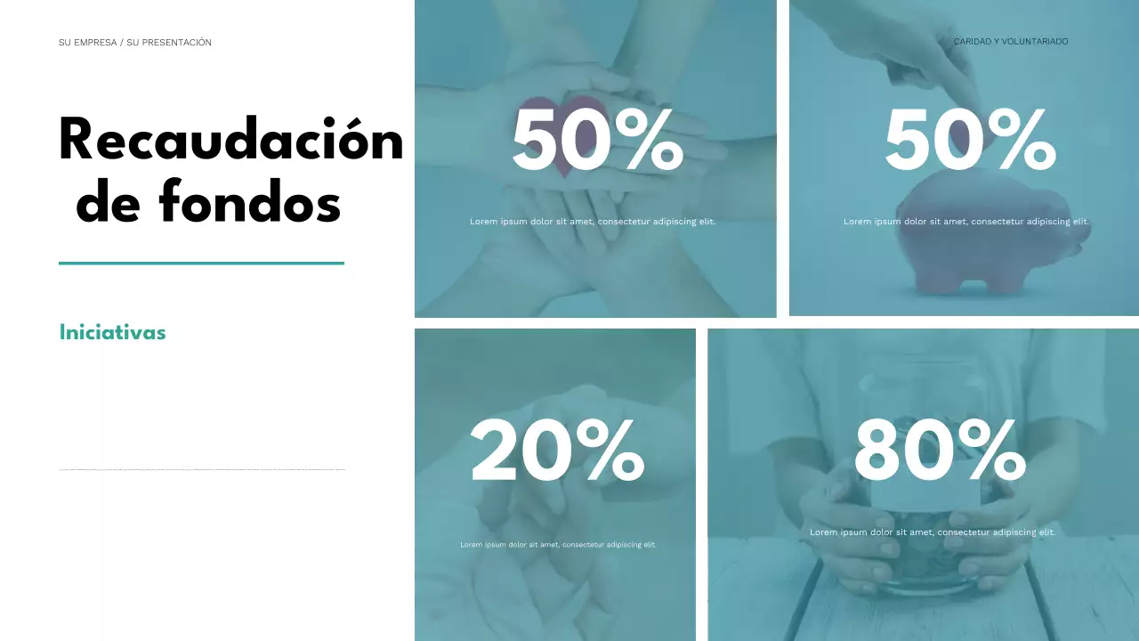 Presentación benéfica minimalista de menta