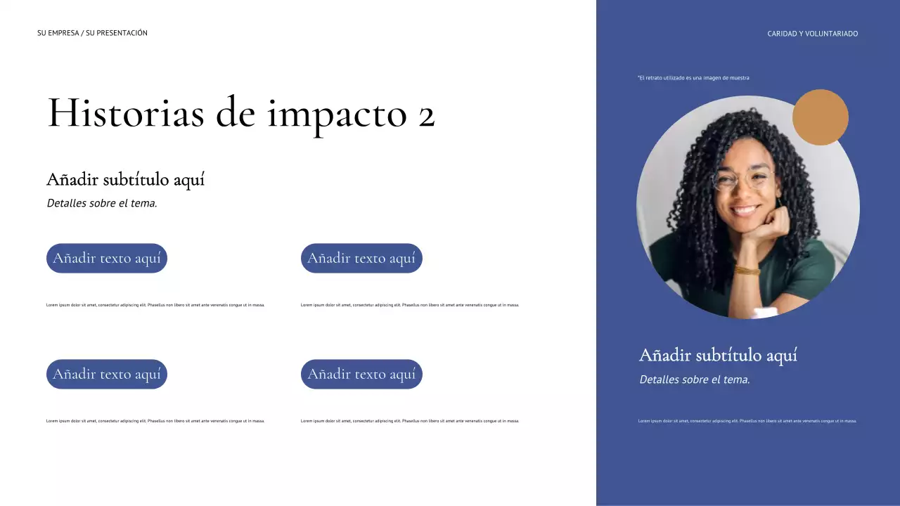 Presentación moderna de recaudación de fondos en azul