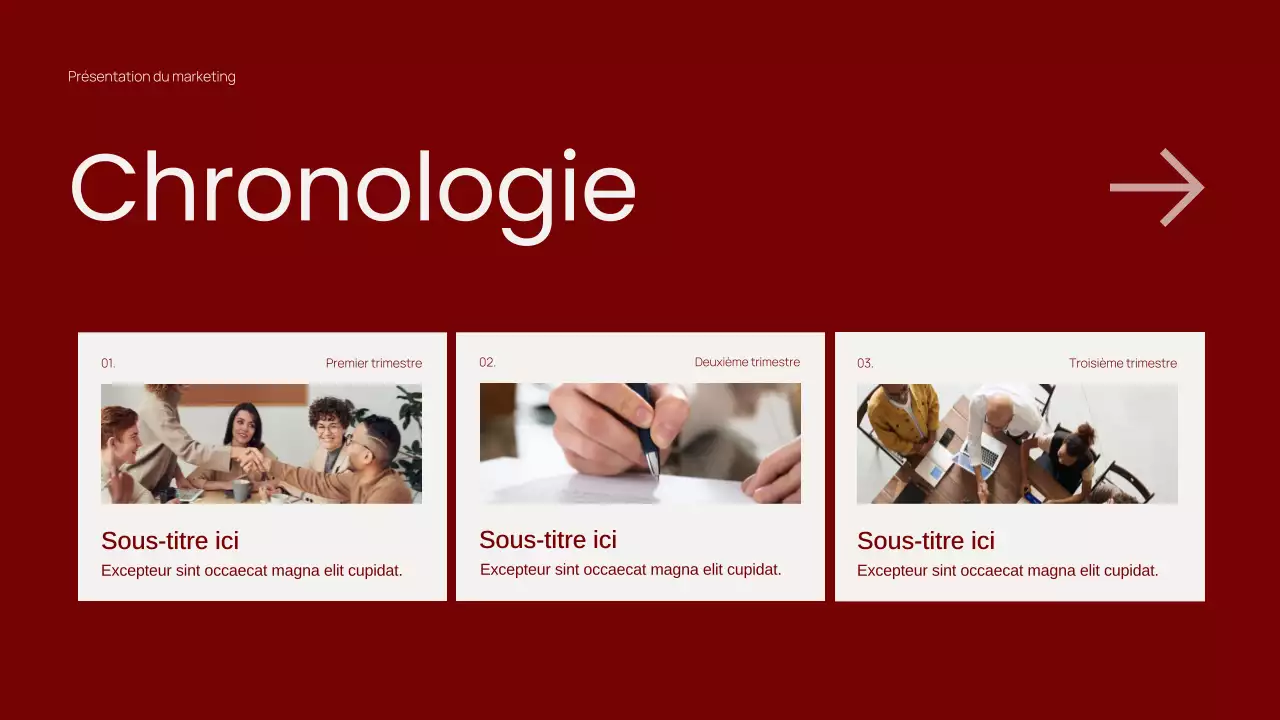 Présentation marketing de contenu minimaliste rouge tendance