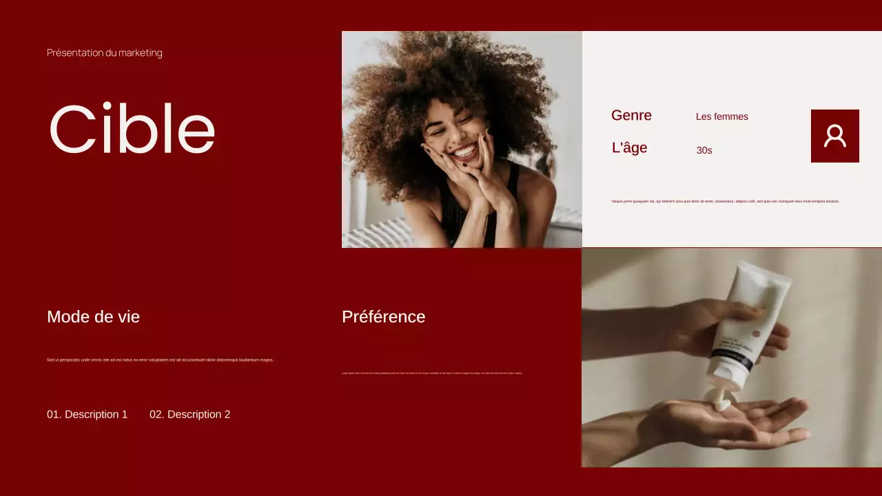 Présentation marketing de contenu minimaliste rouge tendance