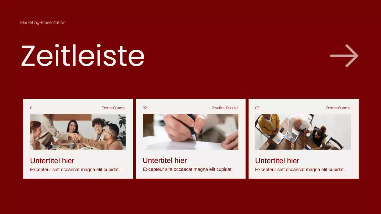 Trendy Red Minimal Content Marketing Präsentation