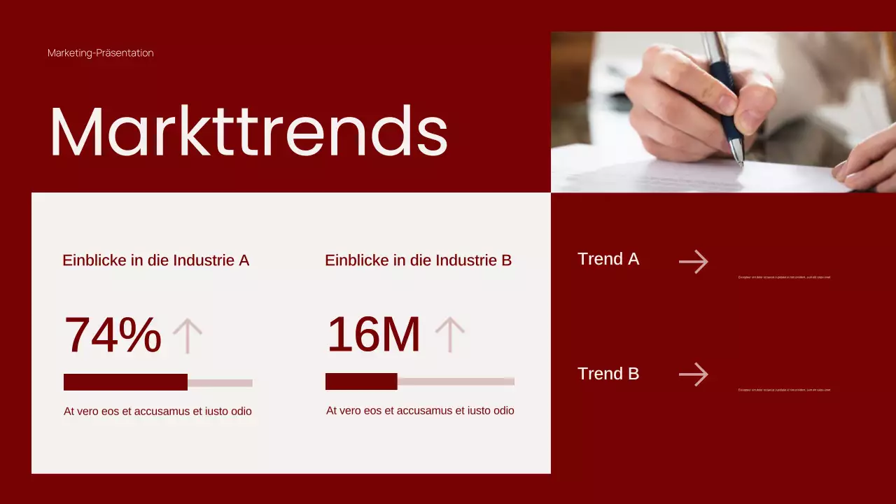 Trendy Red Minimal Content Marketing Präsentation