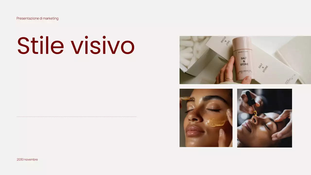 Presentazione di marketing dei contenuti minimali e alla moda in rosso