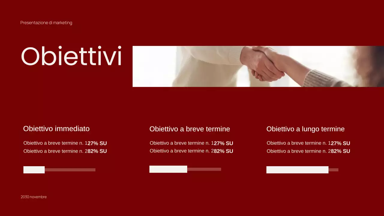 Presentazione di marketing dei contenuti minimali e alla moda in rosso