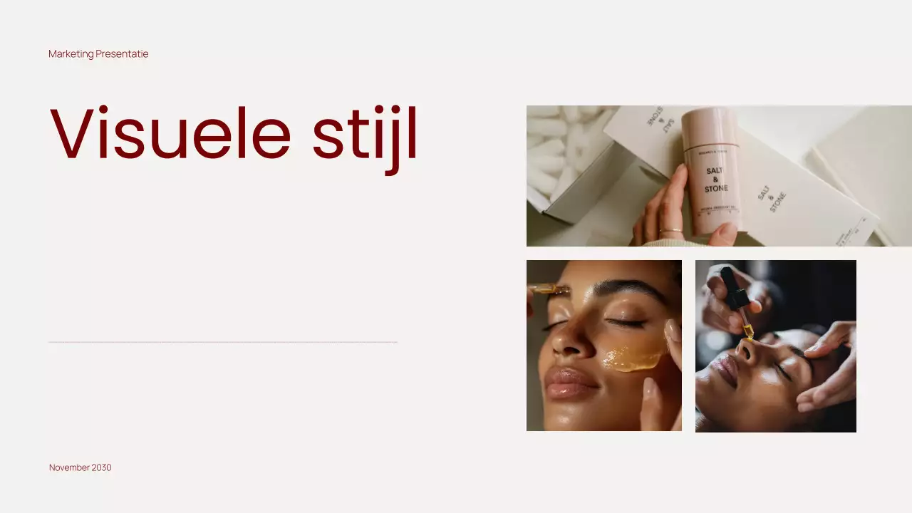 Trendy rode minimalistische contentmarketingpresentatie