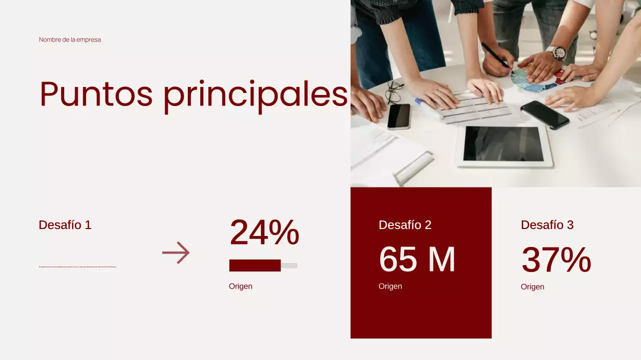 Presentación de marketing de contenidos minimalista en rojo y moderno