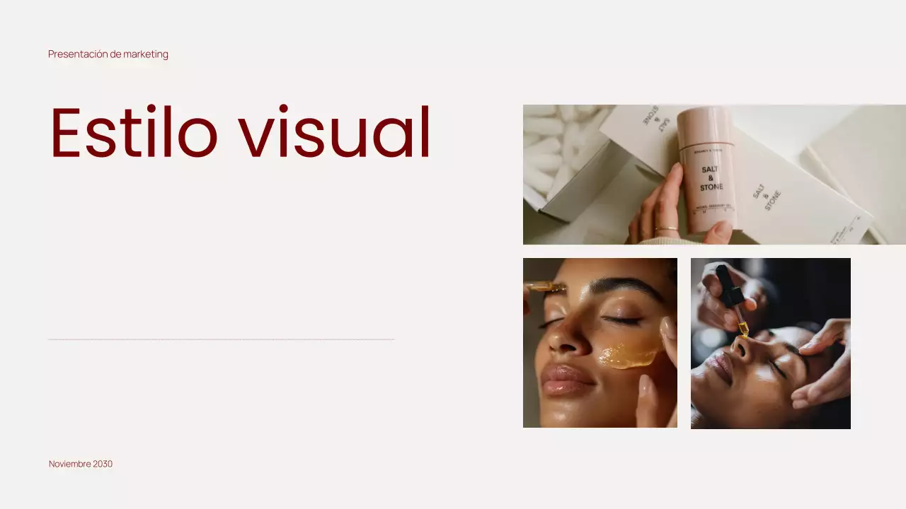 Presentación de marketing de contenidos minimalista en rojo y moderno