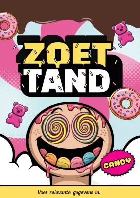 Kleurrijke strip snoep reclameposter