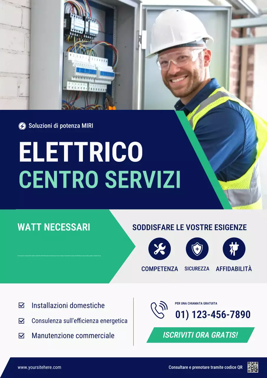 Manifesto promozionale del servizio elettrico professionale della Marina