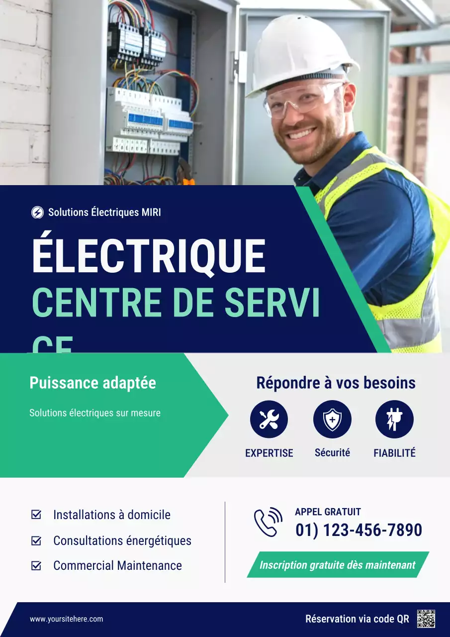 Affiche de promotion du service électrique professionnel de la Marine