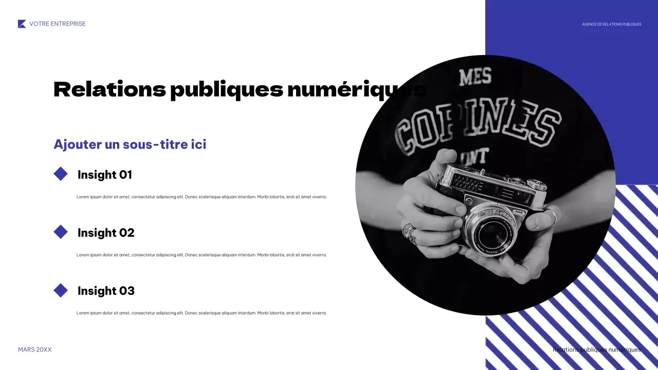 présentation PR géométrique bleue