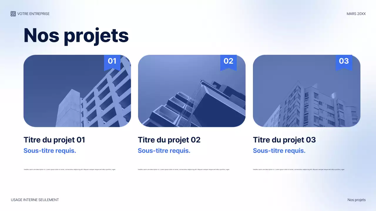 guide de présentation informatique moderne bleu