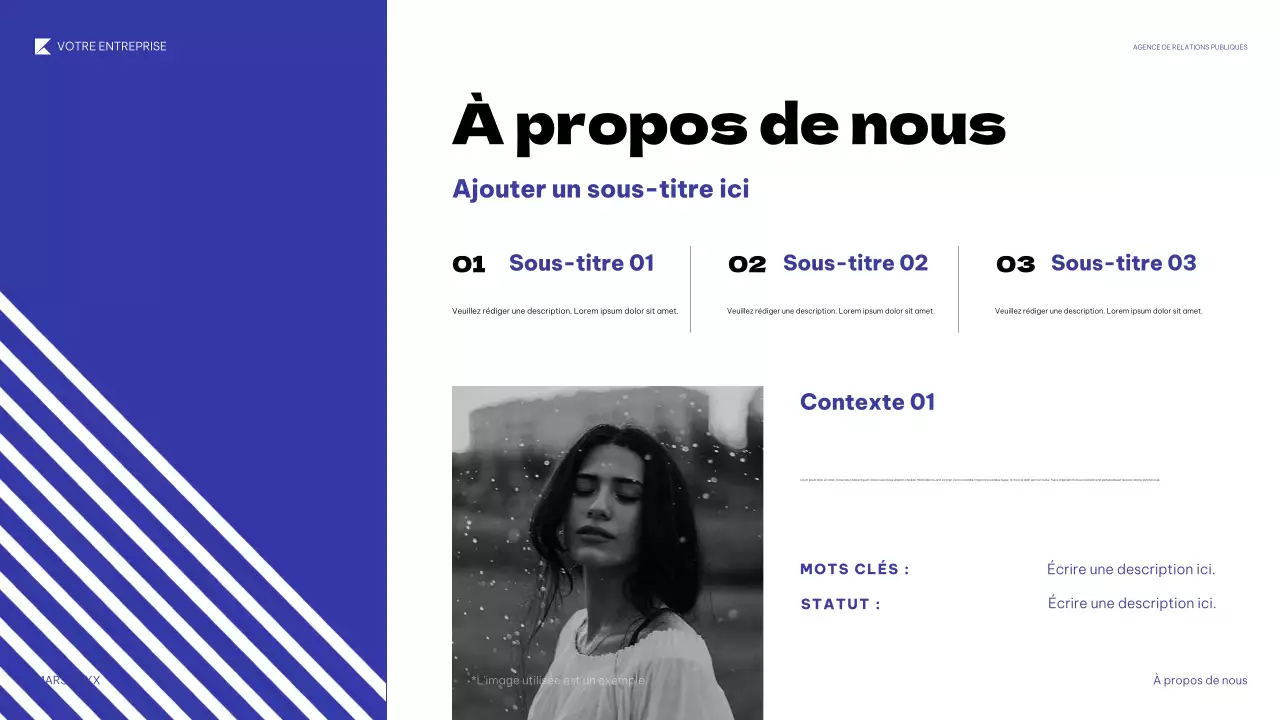 présentation PR géométrique bleue