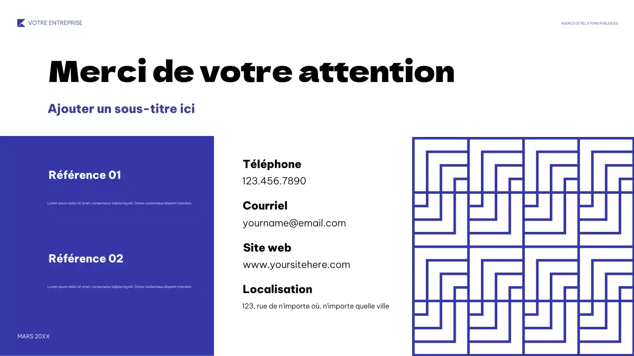 présentation PR géométrique bleue